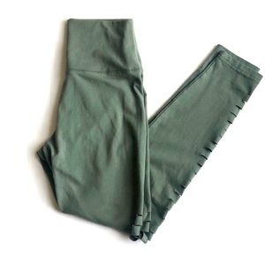 Aerie green leggings with slits size small